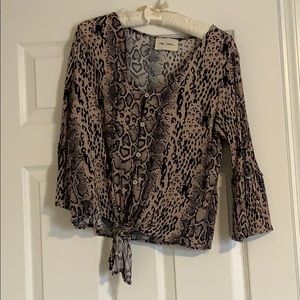 Animal print three quarter sleeve